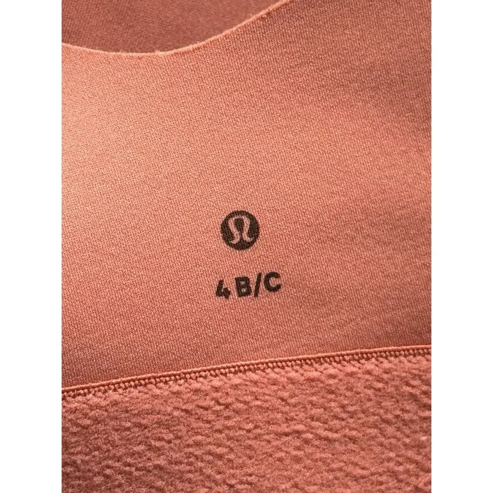 Lululemon Pink Orange Sports Bra Womens Size 4 B/C Lightly Lined Cross Back Open